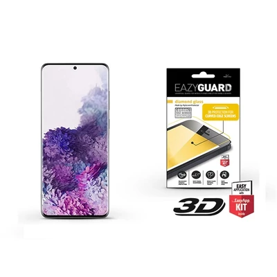EazyGuard LA-1616 Samsung S20+ fekete 3D üveg kijelzővédő fólia