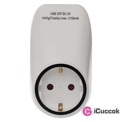 Emos P0072 fehér USB-s aljzat elágazó