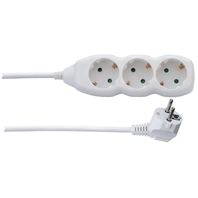 Emos P0325 3 aljzat 5méter 1mm2 kapcsoló nélküli fehér hosszabbító