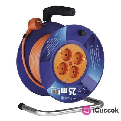 Emos P09225 kábeldob 3x1,5mm2 25m-es kábellel 4 aljzat