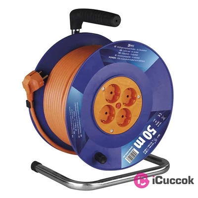 Emos P09250 kábeldob 3x1,5 mm2 50m-es kábellel 4 aljzat