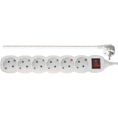 Emos P1625 6 aljzat 5méter 1mm2 kapcsolós fehér hosszabbító