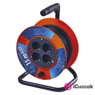 Emos P19515 kábeldob 3x1mm2 15m-es kábellel 4 aljzat