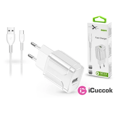 Extreme EX-509 LAD0277 3A Type-C fehér hálózati gyorstöltő