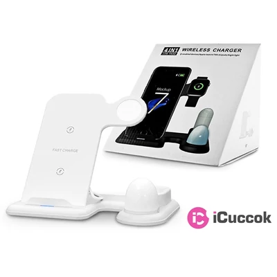 Extreme EX-523 WR-1 3in1 fehér vezeték nélküli asztali töltő