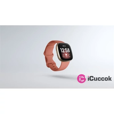 Fitbit Versa 3 aluminum agyag rózsaszín-bársonyos arany okosóra