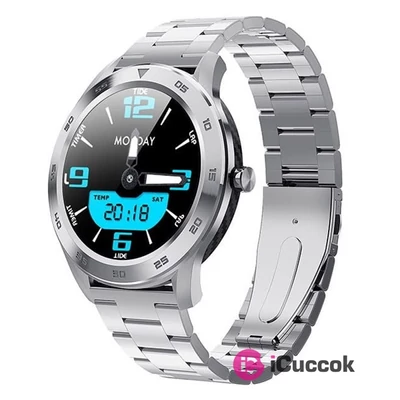 Garett GT22S ezüst fém szíjas okosóra