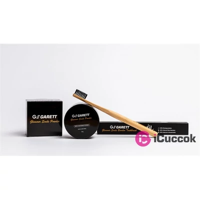 Garett Beauty Smile aktív szénpor + bambusz fogkefe szett