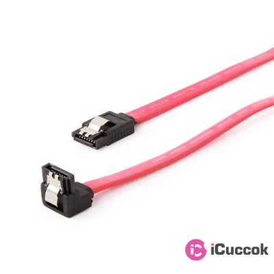 Gembird 0,8m SATA kábel 90°-ban hajlított csatlakozóval