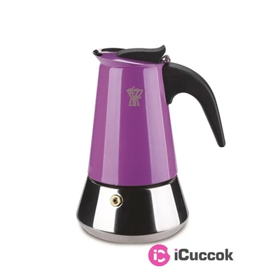 Ghidini Steelexpress 4 személyes indukciós lila kotyogós kávéfőző