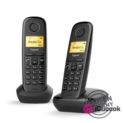 Gigaset A170 DUO DECT hívóazonosítós fekete telefon