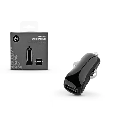 Goji GS0029 2,4A univerzális fekete USB autós gyorstöltő