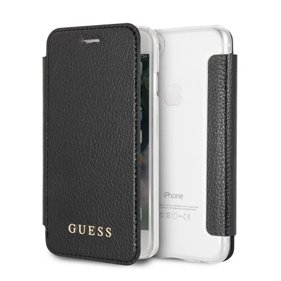 Guess iPhone 8 fekete színváltós/kihajtható műbőr tok