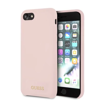 Guess iPhone 8 arany/pink logós szilikon tok