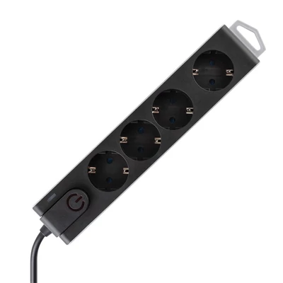 HOME NVT 4K/BK 1,5m fekete 4 aljzatos túlfeszültségvédett elosztó