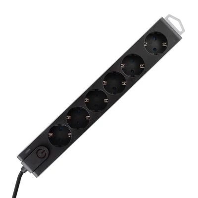 HOME NVT 6K-3/BK 3m fekete 6 aljzatos túlfeszültségvédett elosztó