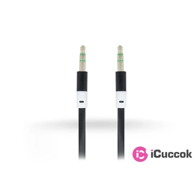 Haffner PT-3935 1m 2x3,5mm jack fekete audio kábel