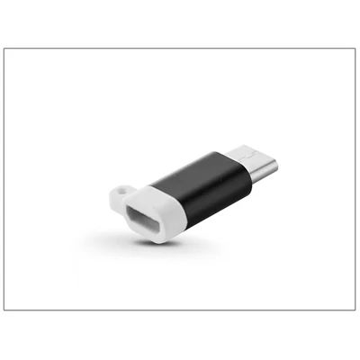 Haffner PT-4053 Type-C - Micro USB fekete kulcstartós adapter