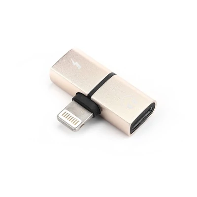 Haffner PT-4727 Lightning to 2 Lightning csatlakozó arany adapter