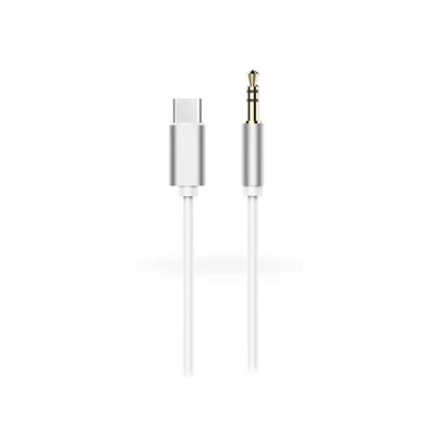 Haffner PT-5347 1m Type-C/3,5mm jack fehér audio kábel