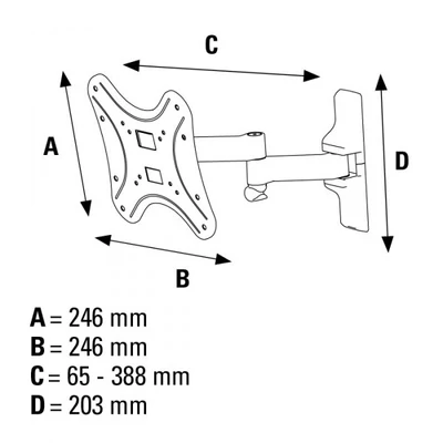 Hama 108727 10-46" 200X200 Full Motion 2 karos fali konzol