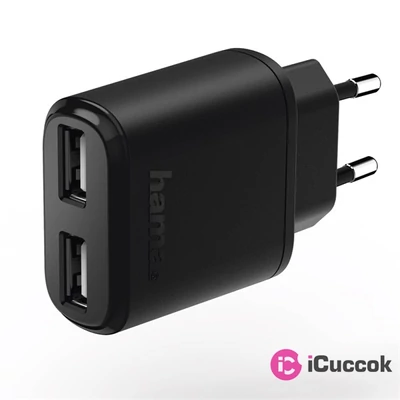 Hama 123544 "AUTO DETECT" 2xUSB 2,4A hálózati töltő