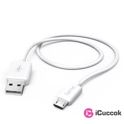 Hama 123579 fehér 1,5m micro USB adatkábel
