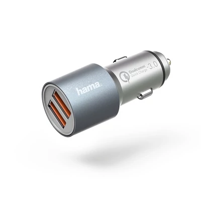 Hama 173654 Qualcomm 3A univerzális 2xUSB ezüst autós töltő