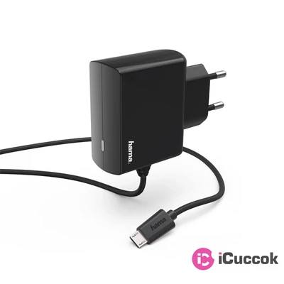 Hama 183247 micro USB 2,4A fekete hálózati töltő