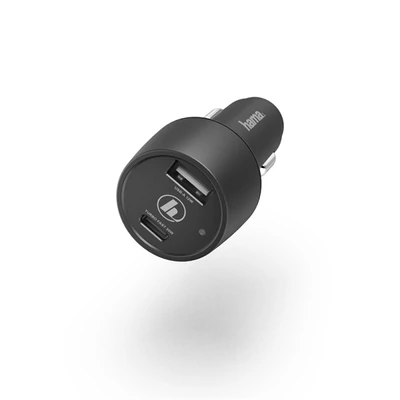 Hama 183323 "PD/QC 3.0"3A USB/ USB Type-C univerzális autós töltő