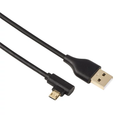 Hama USB 2.0 - micro USB 1m fekete derékszögű adatkábel