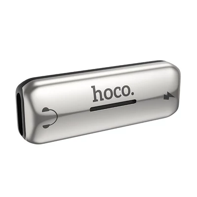 Hoco HOC0076 LS27 Lightning/Lightning ezüst audio adapter