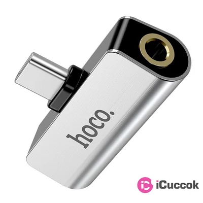 Hoco HOC0085 LS26 Type-C/Jack ezüst audio adapter