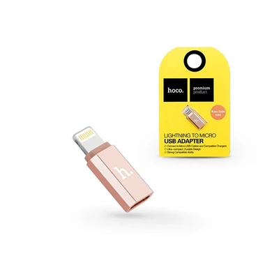Hoco HOC0087 Lightning/micro USB rózsaarany adapter