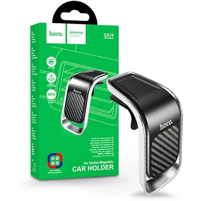 Hoco HOC0159 CA74 univerzális fekete-ezüst szellőzőrácsba illeszthető mágneses autós telefon tartó