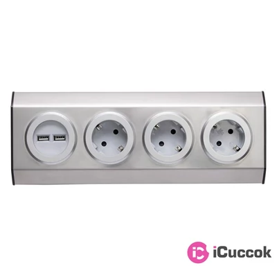 Home KNV 03/USB 3-as + 2x USB szerelhető konyhai elosztó