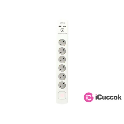 Home NVT 06K USB/WH 6-os túlfeszültség védett USB-s elosztó
