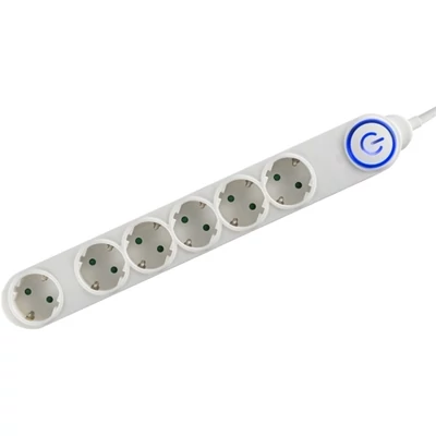 Home NV 06TK-5/WH/1,5 5m fehér 6-os lábkapcsolós elosztó