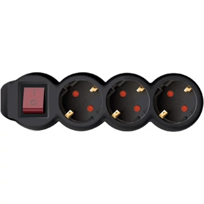 Home NV 3K-3/BK/1,5 3m 1,5 mm2 fekete 3-as kapcsolós elosztó