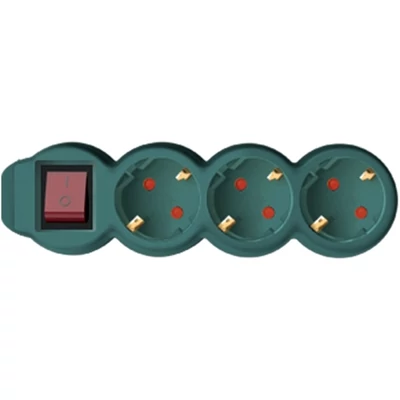 Home NV 3K-5/GR/1,5 5m zöld 3-as kapcsolós elosztó