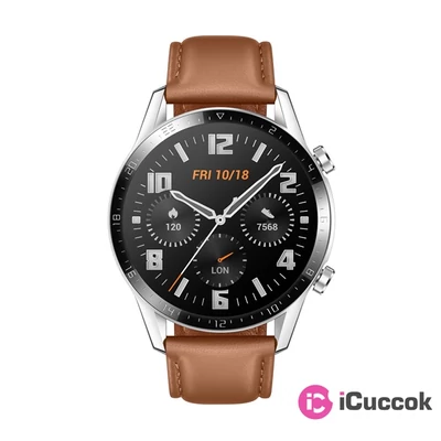 Huawei Watch GT 2 46mm Pebble Brown barna sport okosóra