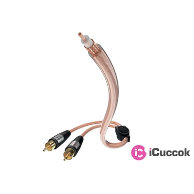 Inakustik 00308312 Star Y-Subwoofer 12m áttetsző RCA - 2x RCA kábel