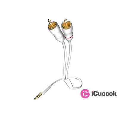 Inakustik 0031000075 Star 3,5mm jack-2RCA 0,75m fehér audio összekötő kábel