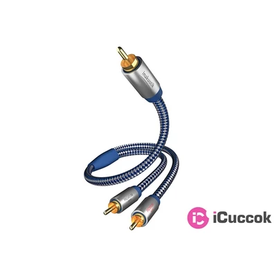 Inakustik 0040803 Premium Y-Sub RCA-2RCA 3m mélysugárzó kábel