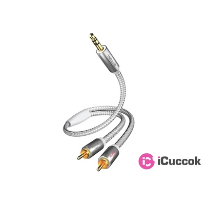 Inakustik 004100015 Premium 3,5mm jack-2RCA 1,5m fehér audio összekötő kábel
