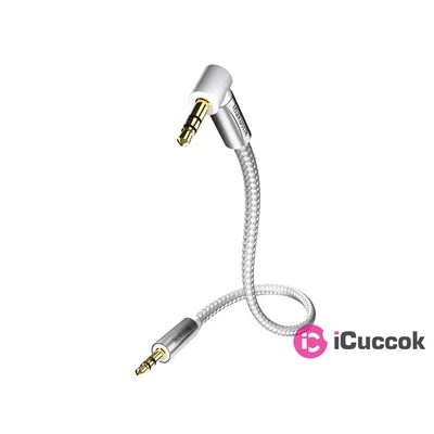 Inakustik 00410403 Premium MP3 Audio 3m 3.5mm Jack - 90fokos 3.5mm Jack kábel