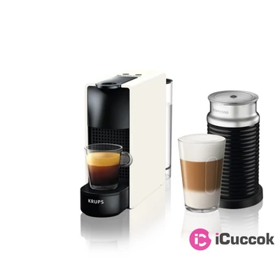 Krups XN111110 Nespresso Essenza Mini & Aeroccino 19 bar fehér kapszulás kávéfőző
