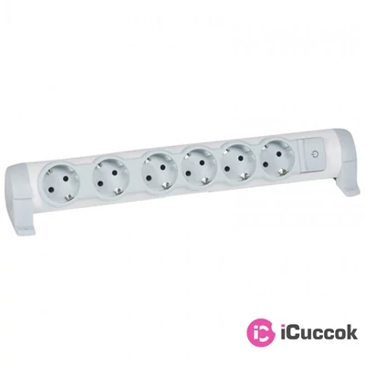 Legrand 694639 CON kábel nélkül fehér-szürke 6x2P+F elosztósor