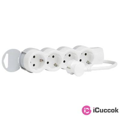 Legrand 695006 ST 1,5m vezetékkel fehér-szürke 4x2P+F elosztósor