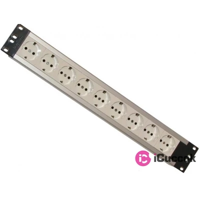 Legrand 646812 9-es 19"/1U 3m földelt elosztósor